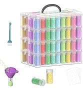 VANSUNS 4-Tier Diamond Painting Storage Box, 208 Slots Large Capacity Portable Transparent Diamon...