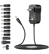 Basicvolt Universal AC/DC Adapter Multi-Voltage Switching Power Supply with 11 DC Tips for 3V 4.5...