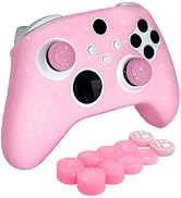 HLRAO Pink Glitter Anti-Slip Protective Silicone Cover Skin Grips for Xbox Series X/S Controller,...