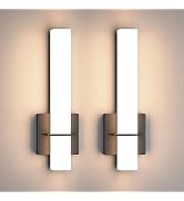 Aoceley Modern LED Wall Sconces Set of Two,18W 3000K Dimmable LED Sconces Wall Lighting,Bathroom ...