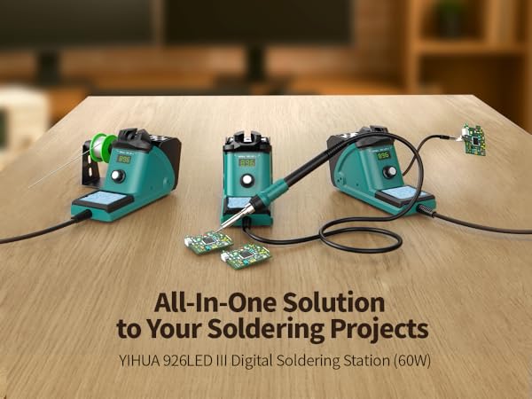 The 926-III 60W Green Soldering Station features PID temperature control, sleep mode