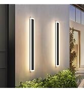 ECOESPTI 2 Pcs LED Long Wall Light, 31.5 Inch Outdoor Plug in Wall Sconce IP67 Waterproof, 3000K ...