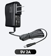 UL Listed 9V 2A 2000mA 6FT Power Supply Adapter, Horizontal Wall Plug, 18W 0.5A 0.8A 1A 1.5A 1.6A...