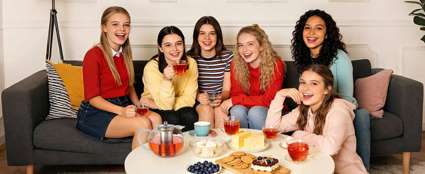 Glass Teapot Stovetop 22 OZ/650ml, Tea pot with Removable 18/8 Stainless Steel Infuser