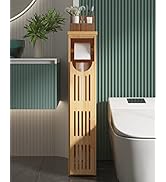 AmazerBath Toilet Paper Storage Cabinet Bamboo, Toilet Paper Holder with Storage for Small Spaces...