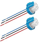 2PCS Headlight Wiring Harness,3 Pin Headlight Harness Replacement 9007 9004 HB1 HB5 Ceramic High ...