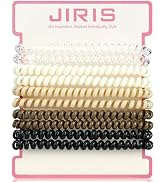 JIRIS Spiral Hair Ties, 10-Pack Small Phone Cord Hair Bands, No-Damage Elastic Coil Ponytail Hold...