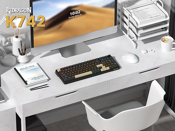 Redragon K742 Wireless Mechanical Gaming Keyboard with Knob
