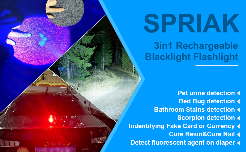 uv light blacklight rechargeable