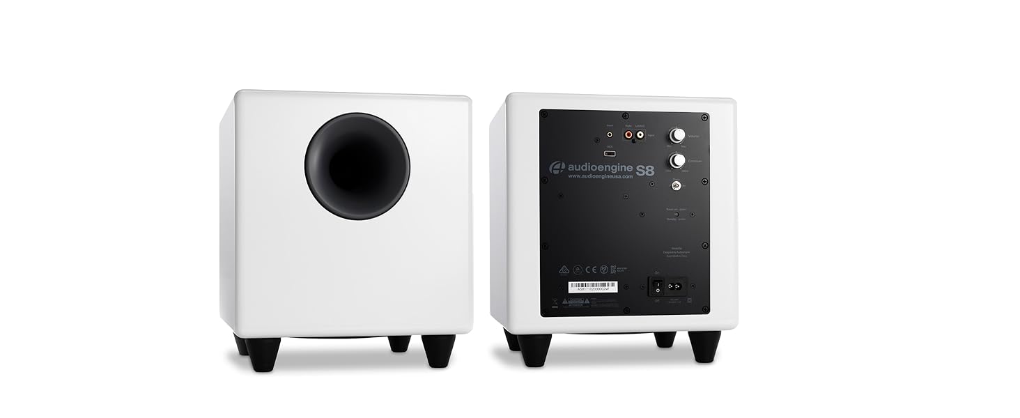 Audioengine S8 Powered Subwoofer - 8 Inch Subwoofer, 250W Down Firing Speakers for PC, Home Theaters...