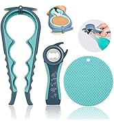 Jar Opener for Weak Hands, Seniors with Arthritis, 5 in 1 Multi Function Bottle Opener Lid Opener...