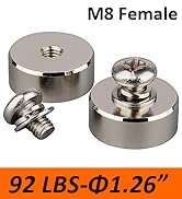 MUTUACTOR Powerful Round Cup Magnet with M8 Male Threaded Stud,92lb Vertical Pull-Force Non-Shatt...