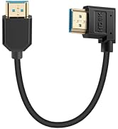 Duttek 8K 90 Degree HDMI Cable 1FT, 48Gbps Left Angle Short HDMI 2.1 Cord, Ultra Thin Flexible Sl...
