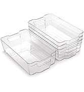 BINO | Stackable Storage Bins, Large - 4 Pack | The Stacker Collection | Clear Plastic Storage Bi...