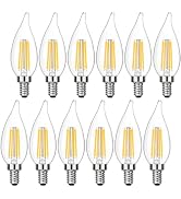 MAXvolador E12 Candelabra LED Bulb 40 Watt Equivalent Dimmable, Soft Warm White 2700K, Vintage Fl...
