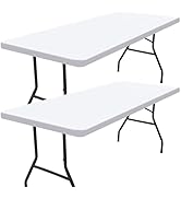 Smiry Rectangle Picnic Table Cloth 2 Pack, Waterproof Elastic Fitted Tablecloths for 6 Foot Table...