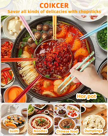 COIKCER Fiberglass Chopsticks, Enjoy Asian Delicacies, Asian Cuisine Theme