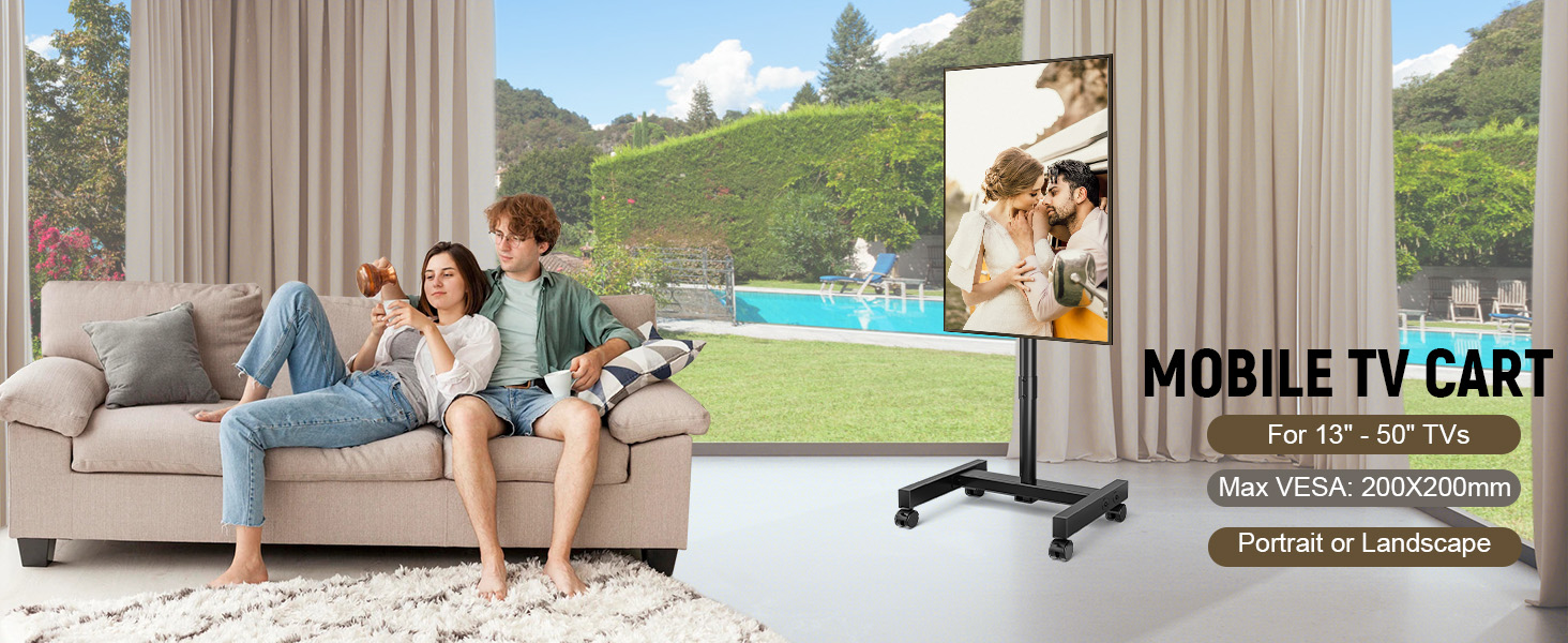 mobile tv stand with wheels