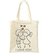Handytoolinc Canvas Cute Tote Bag 12OZ with Inner Pockets Tote Bags Aesthetic Gifts Reusable Groc...