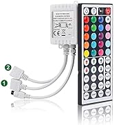 SUPERNIGHT RGB Light Strip Remote Controller, 2-in-1 4 Pin Dimming Dimmer Brightness Flash Mode C...