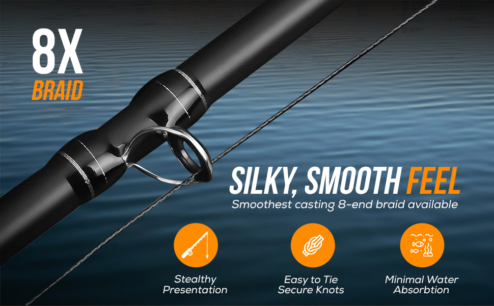 Silky Smooth 8-End Jet Black Braided Fishing Line for Superior Casting and Quiet Performance