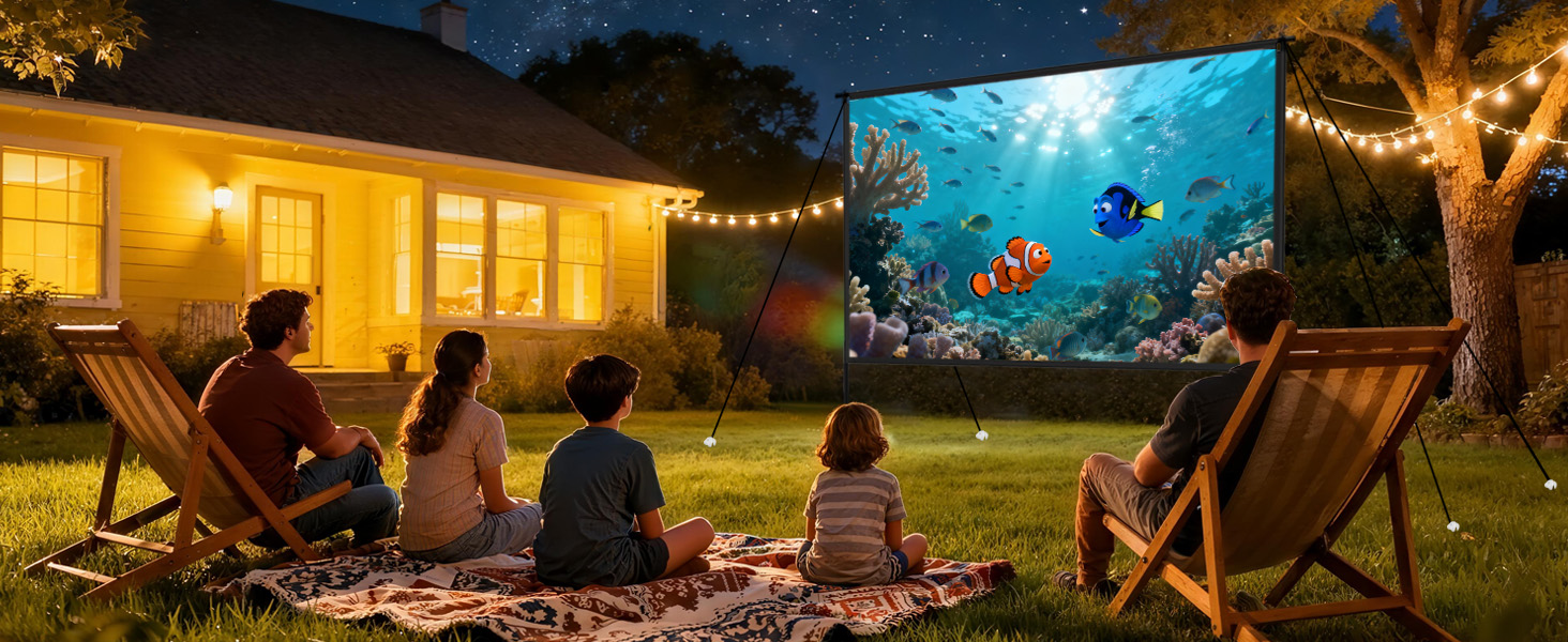 Outdoor Projector Screen with Stand 120 Inch