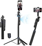 USKEYVISION 70” Auto Face Tracking Tripod, Extendable 360° Rotation Phone Tripod for iPhone and A...