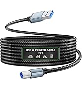 Printer Cable, 10FT USB Printer Cord 2.0 Type A Male to USB-B Male Nylon Braided Scanner Print Fa...