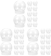 36 Pcs DIY Snow Globe Kit, Clear Plastic Water Globes for Cap Crafts for DIY Crafts Snowman Winte...