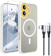 PinLiSheng 4 in 1 Magnetic for iPhone 17 Case [with 1X Screen Protector, Braided Cable, Removable...