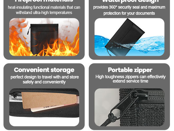 fireproof waterproof document bag