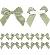 AIMUDI Sage Green Satin Ribbon Bows 2" Self Adhesive Satin Bows for Gift Wrapping Premade Ribbon ...