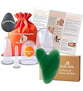 DoSensePro Face &amp; Body Cupping Therapy Set + Jade Gua Sha Facial Tool Bundle – Complete Skin Reju...