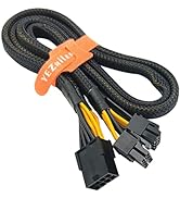 YEZriler GPU VGA PCIe 8 Pin Female to Dual 8 Pin (6+2) Male PCI Express Power Adapter Sleeved Ext...
