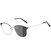 YIMI Blue Light Blocking Glasses Photochromic Sunglasses for Women Men Round Cateye Frame UV Filt...