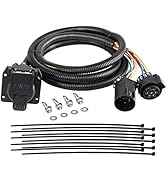 Oyviny RV 7 Way Trailer Wiring Extension for 5th-Wheel and Gooseneck Trailers, Compatibel with Ch...