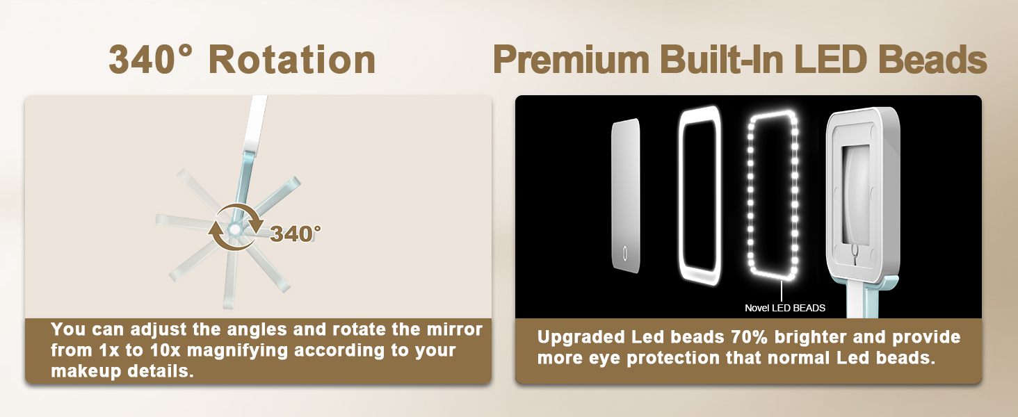 10x magnifying makeup mirror