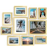 Vittanly 10 Pack Picture Frames Collage Wall Decor, Gallery Frame Set for Wall Mounting or Tablet...