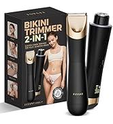Bikini Trimmer for Women, Flyant 2 in 1 Electric Shaver for Women, Pubic Hair Trimmer Waterproof ...