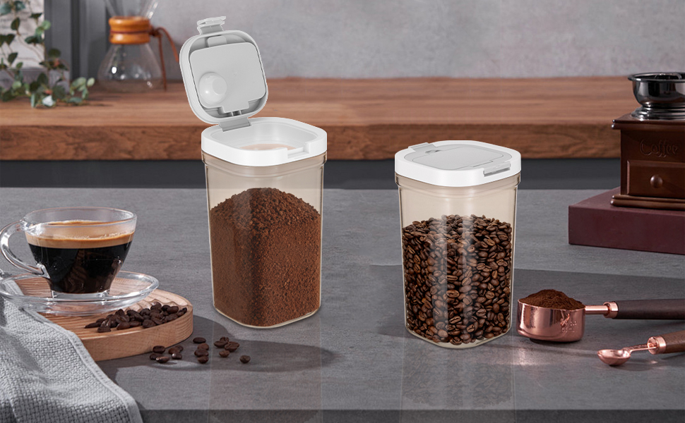 coffee storage container with scoop