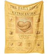 Love Blanket for Couples 60x50 - Ultra-Soft Flannel Romantic Throw, Vintage Headline Print with S...