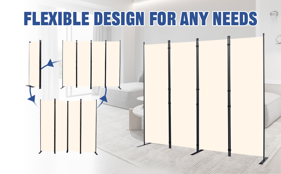 Room Divider, 6 Ft Tall Folding Privacy Screen Room Dividers Room Partition Wall Dividers