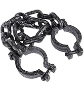 BESTOYARD Plastic Wrist Shackles Prison Handcuffs Chain Links Halloween Fake Prisoner Trick Props...