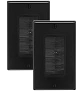 LEENUE Brush Wall Plate, Single Gang Wall Plate Cable Pass Through for Low Voltage Wires, Cord Hi...