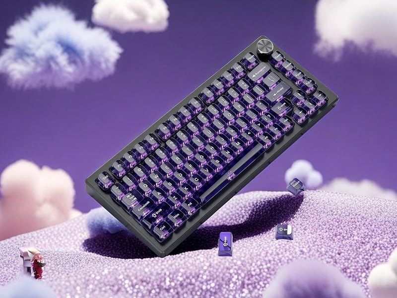 Purple clear keycaps ceramic caps style