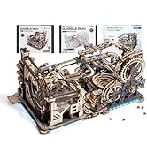ROKR 3 in 1 Electric Wooden Marble Run, 3D Puzzles for Adults, Wood Model Building Toy Kits, Idea...