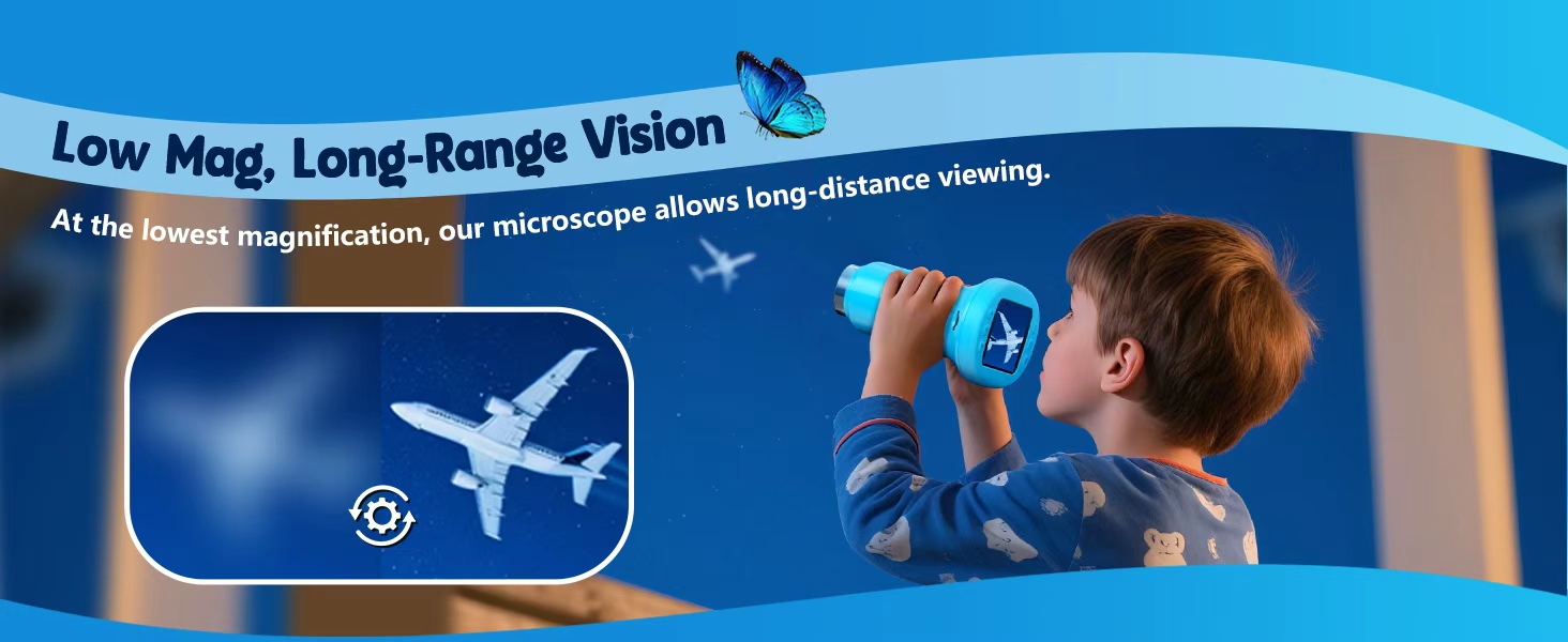 at the lowest magnification allows long-range vision