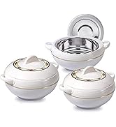 Tmvel Ambient Insulated Casserole Hot Pot Hot Pack Food Warmer 3 Pieces Set, 1.6 L, 2.5 L, 3.5 L ...