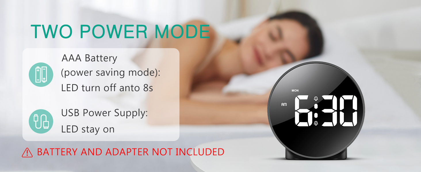 ORIA Digital Alarm Clock, (New Version) HD LED Display Digital Alarm Clock