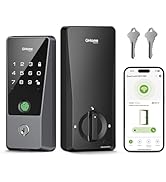 GHome Smart WiFi Deadbolt Locks for Front Door, 5-in-1 Fingerprint Keyless Entry Door Lock with K...